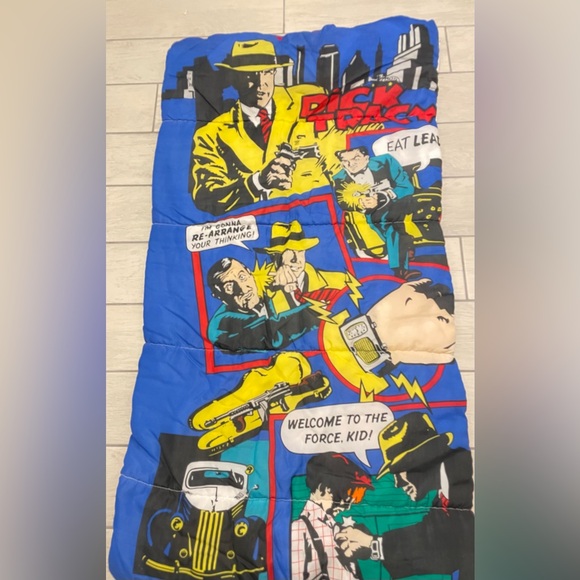 Rare Vintage 1990 Walt Disney Dick Tracy Graphics All Over Sleeping Bag ERO - Picture 5 of 5